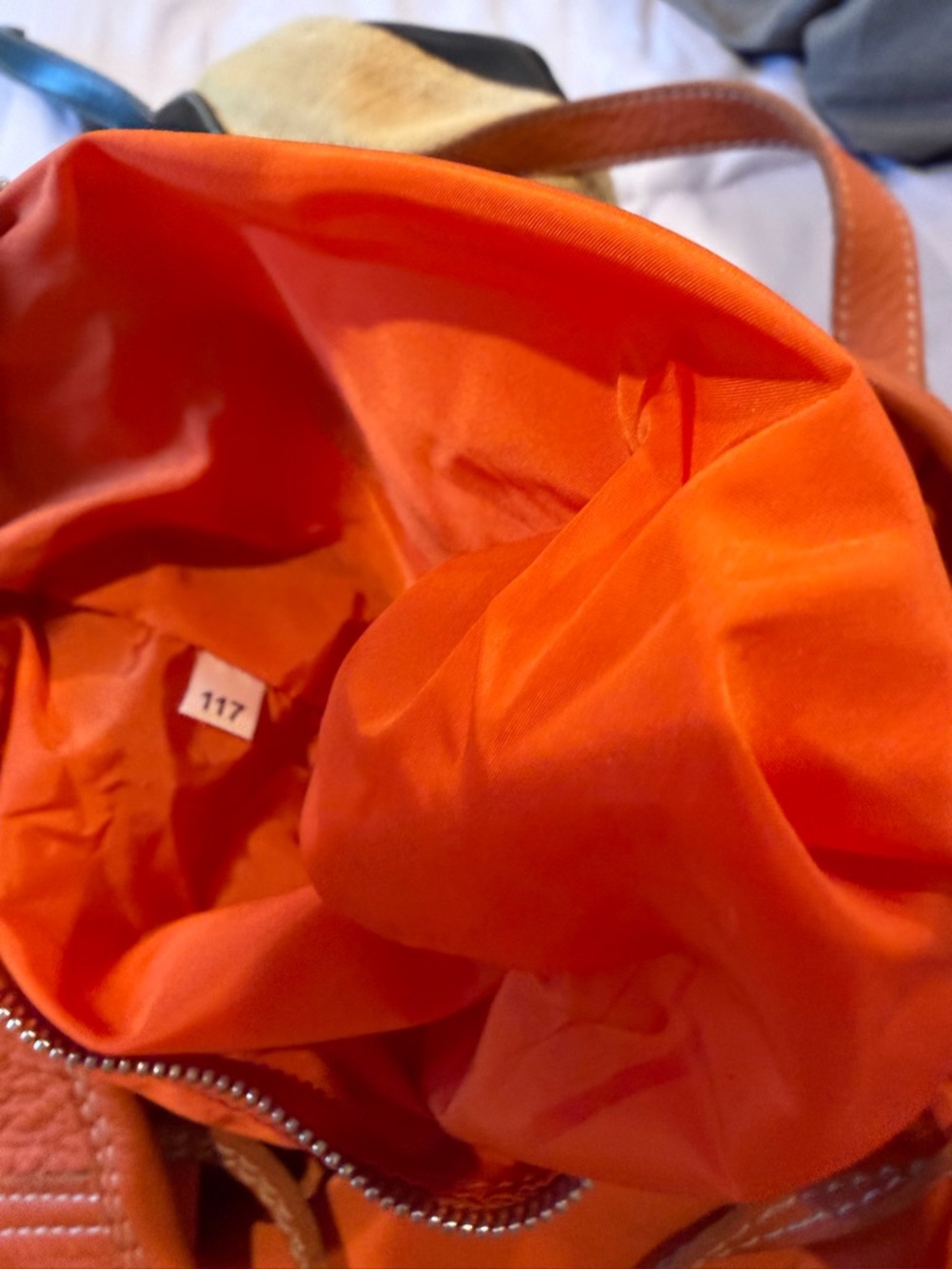 Miu Miu Orange Pebbled Leather Shoulder Bag with Silver Hardware - Picture 5 of 8